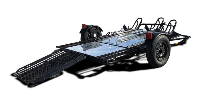 MT3 Stand, Store or Roll Ride-Up 3-Rail Motorcycle Trailer