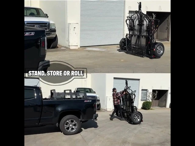 MT3 Stand, Store or Roll Ride-Up 3-Rail Motorcycle Trailer
