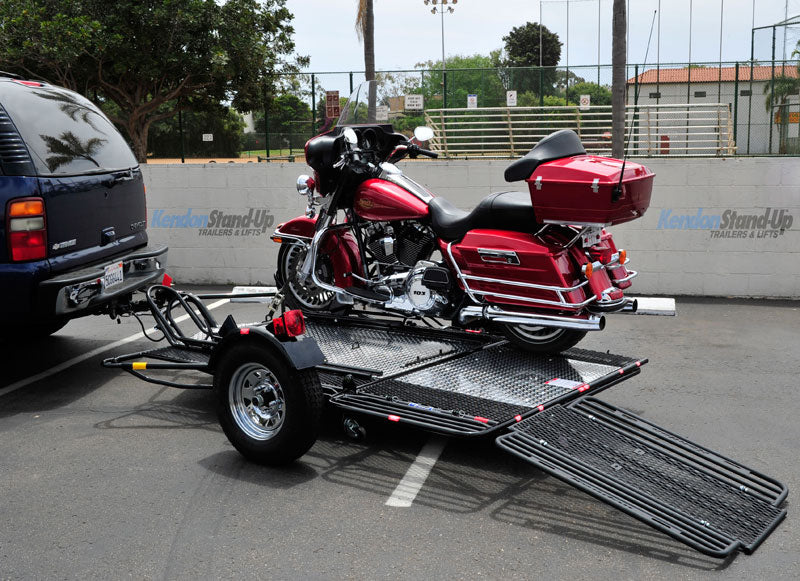 Dual Ride-Up SRL Folding Motorcycle Trailer