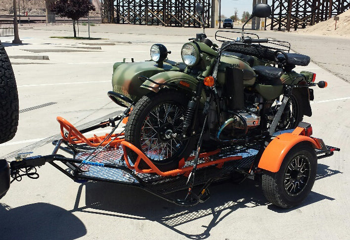 Dual Ride-Up SRL Folding Motorcycle Trailer