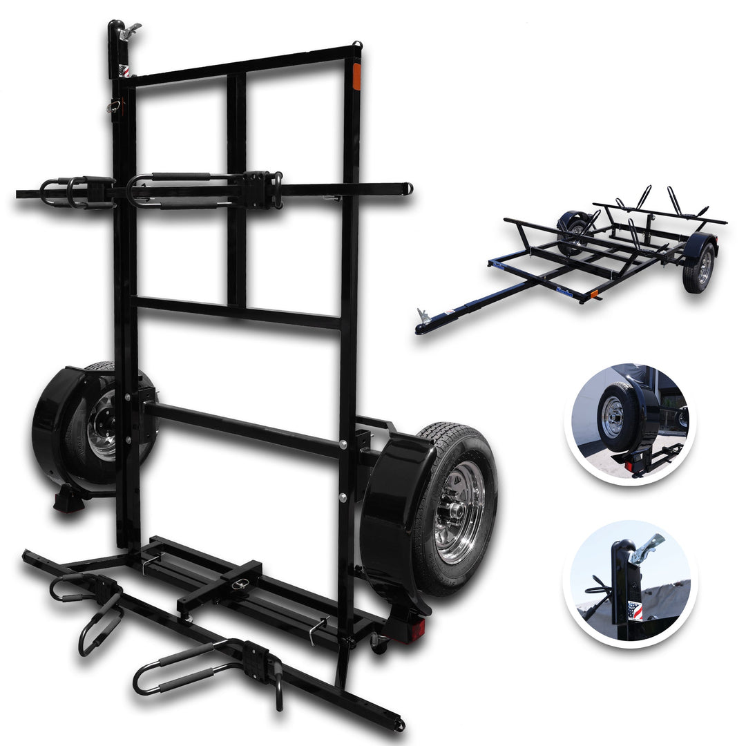 Premium Stand-Up Kayak Trailer with J-Hooks