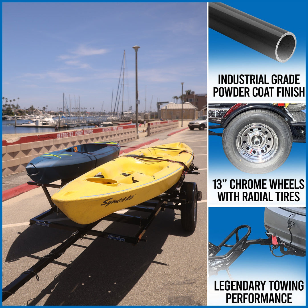 Premium Stand-Up Kayak Trailer with Horizontal Bar